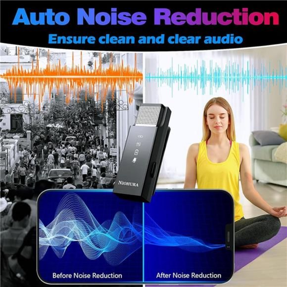 Dual Wireless Lavalier Microphone, Noise Cancellation, Charging Case - Picture 4 of 8